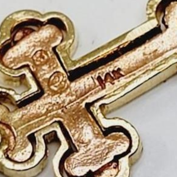 Zales 14k Yellow & Rose Gold Cross Necklace - Picture 5 of 7